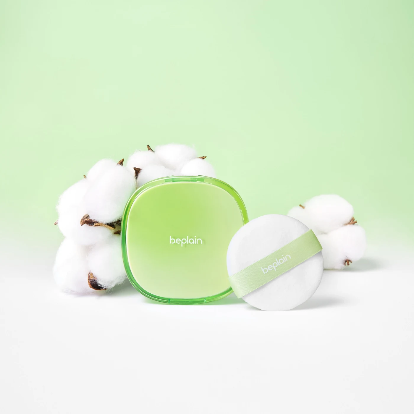 beplain Mung Bean Cotton Fit Powder Pact with Extra Puff