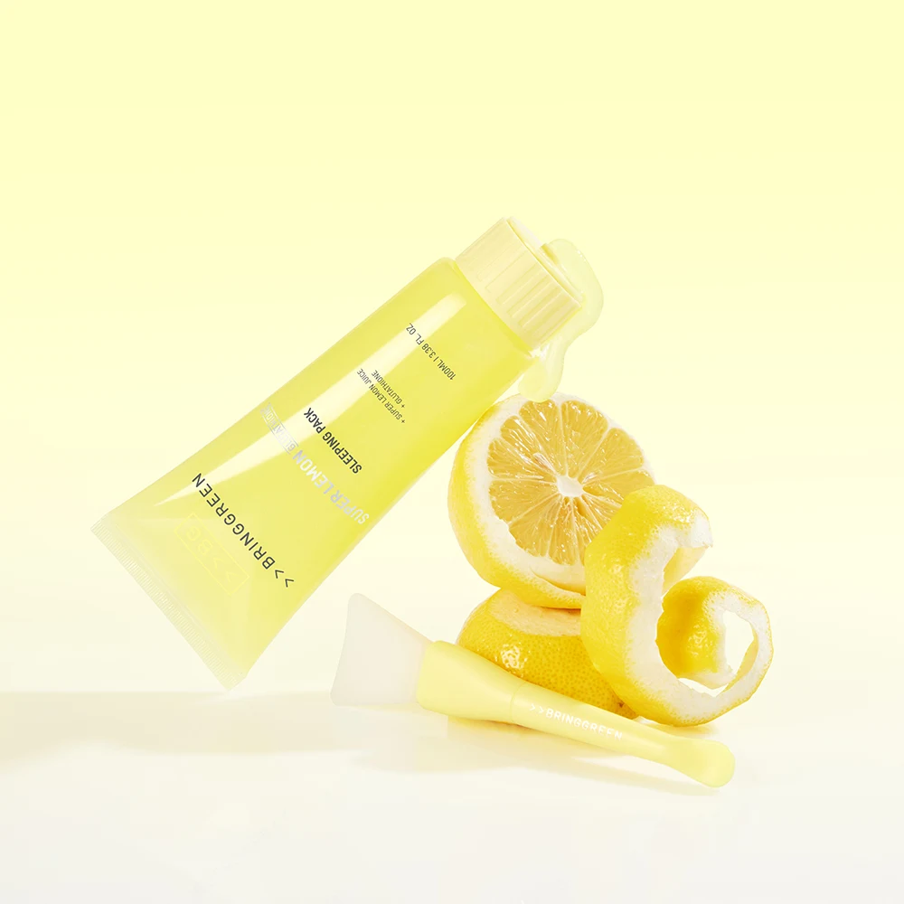 BRING GREEN Super Lemon Glutathione Sleeping Pack with Silicone Brush
