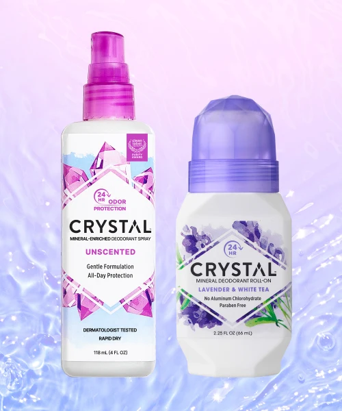 Crystal Deodorant Unscented Spray and Lavender Roll-On product image