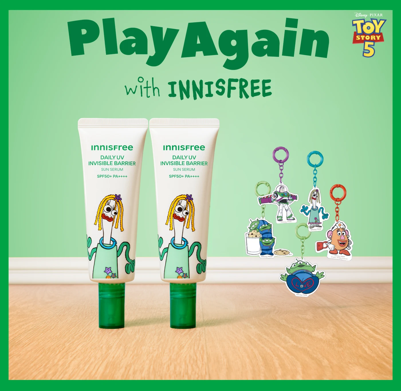 Innisfree Toy Story Edition Daily UV Dewy Barrier Sun Serum Pack