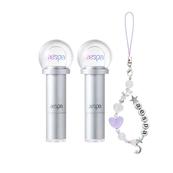 K-POP Collaboration Fansignal aespa Lip Balm 2-Piece with Beaded Strap product image