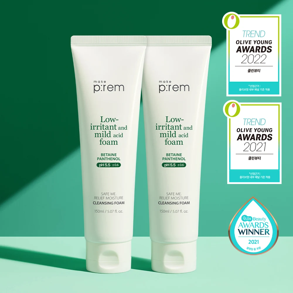 MAKE P:REM Safe Me Relief Moisture Cleansing Foam Duo with PDRN Cleansing Milk Mini