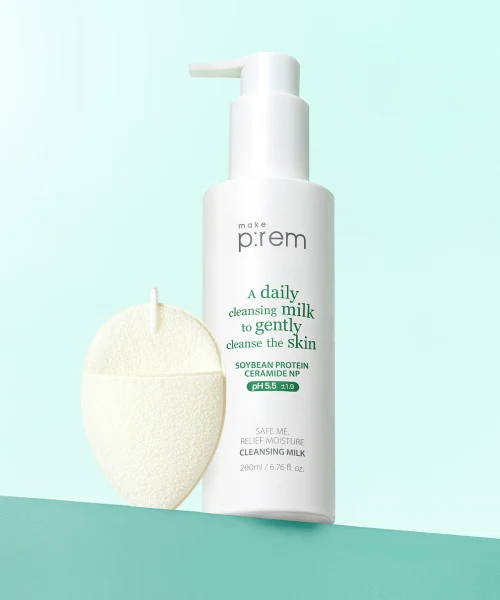 MAKE P:REM Moisture Cleansing Milk with Cleansing Sponge product image
