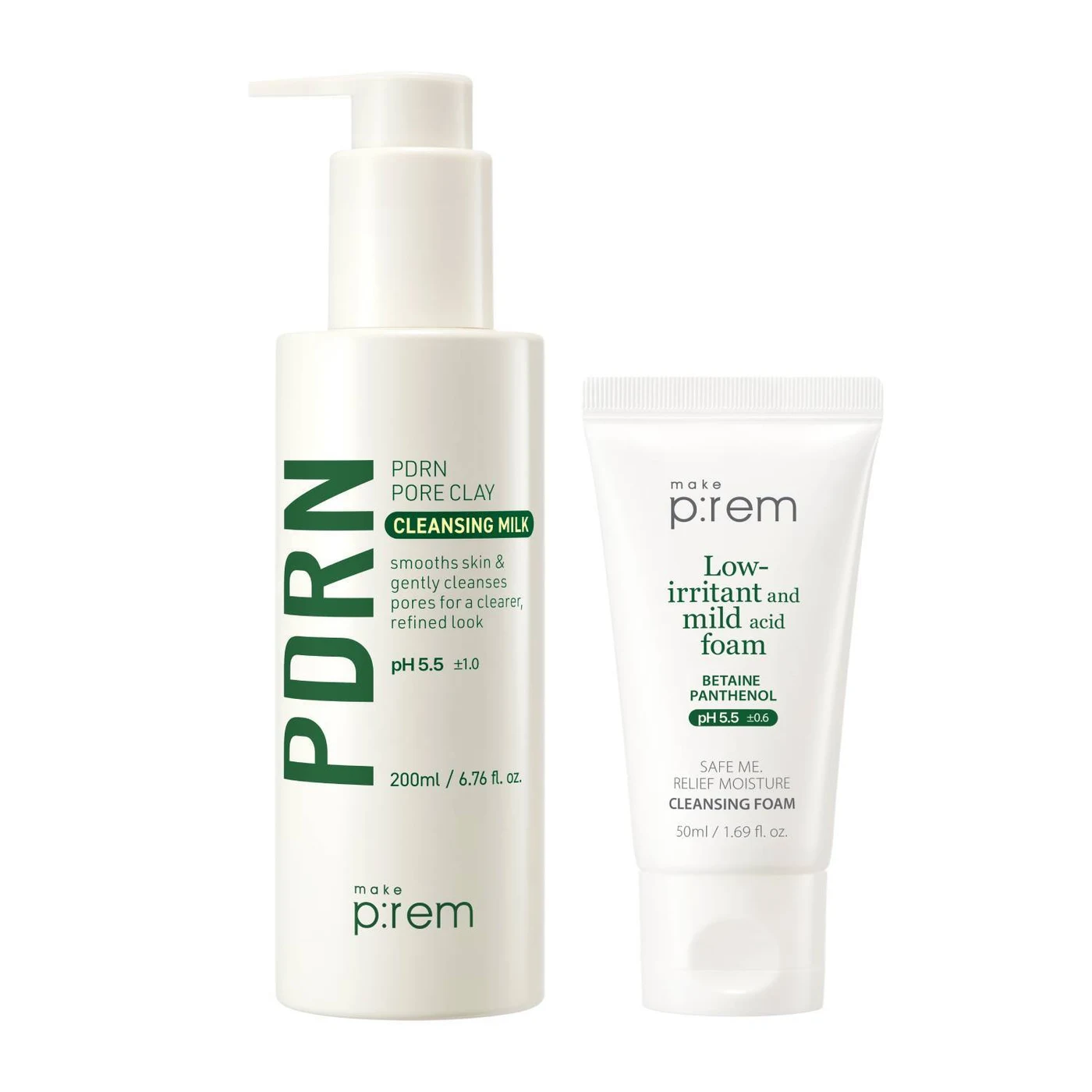MAKE P:REM Makeprem PDRN Pore Clay Cleansing Milk with Travel Foam product image