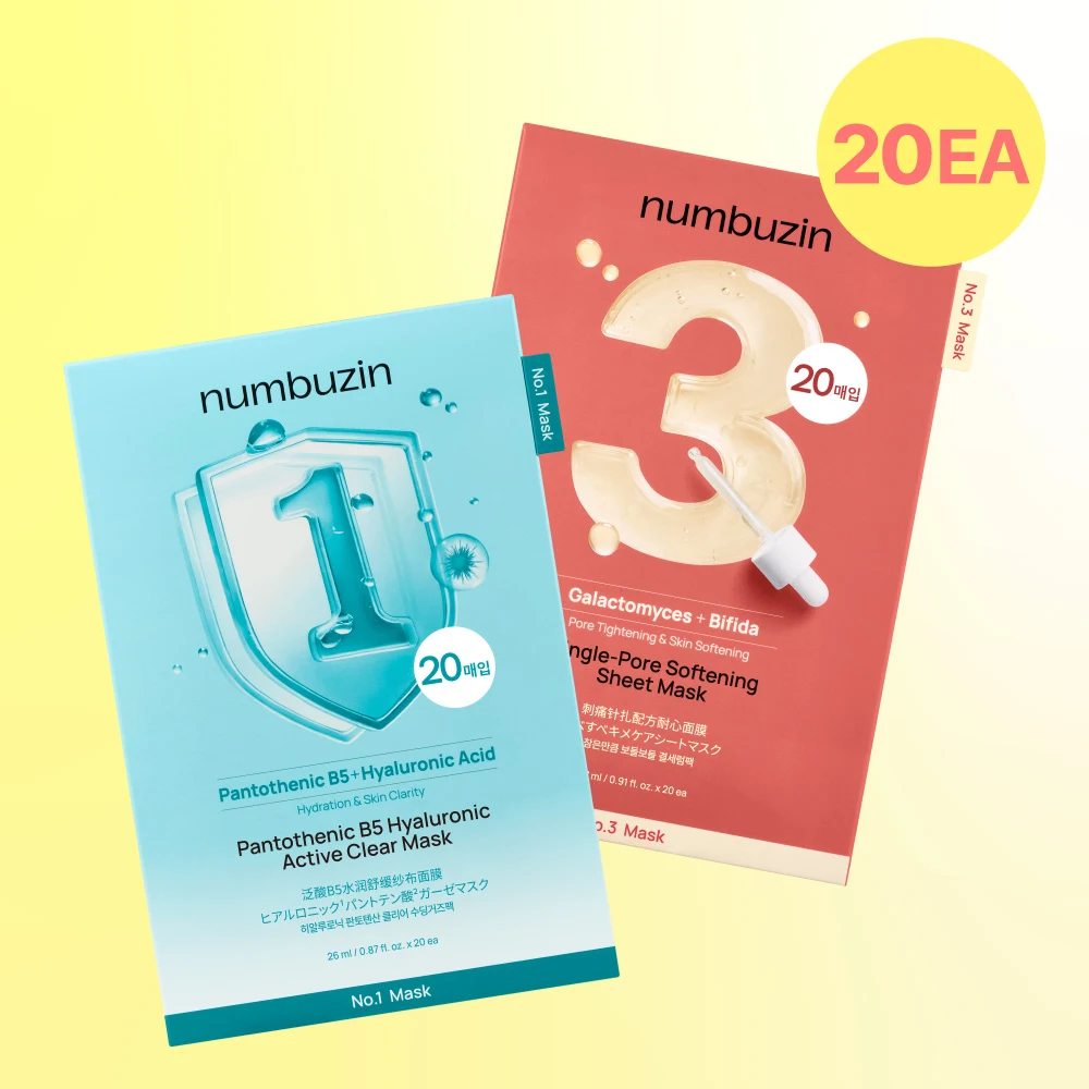 numbuzin Pantothenic B5 Hyaluronic and No. 3 Tingle Pore Softening Sheet Mask