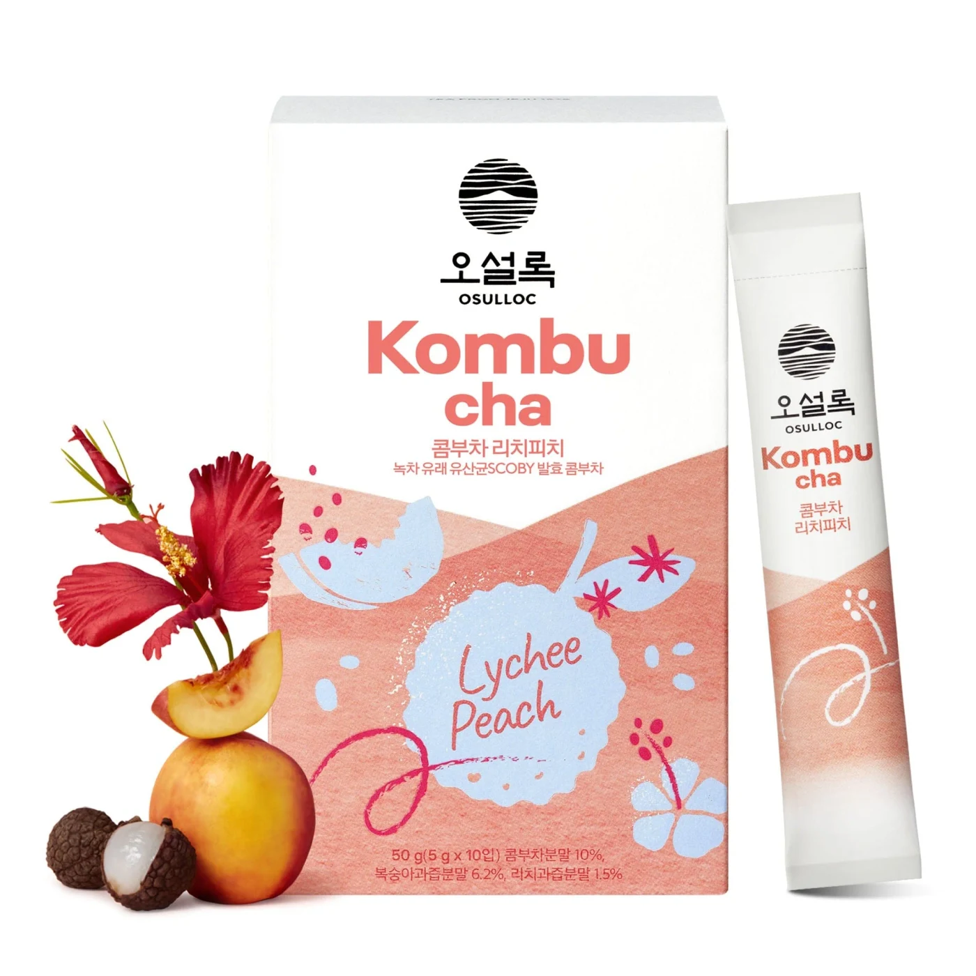 OSULLOC Kombucha Lychee Peach Drink Mix