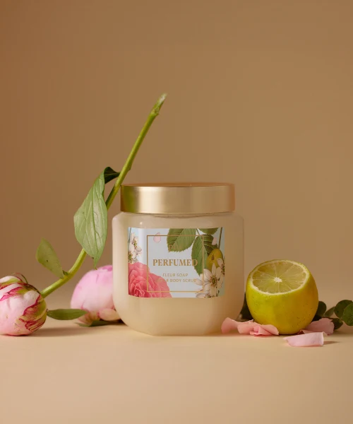 Plu Perfumed Sugar Body Scrub Fleur Soap with Silver Spoon product image