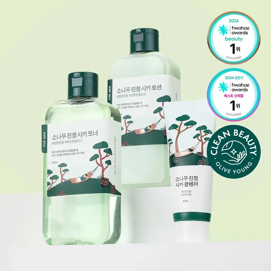 Round Lab For Men Pine Calming Toner and Lotion with Mini Cleanser product image