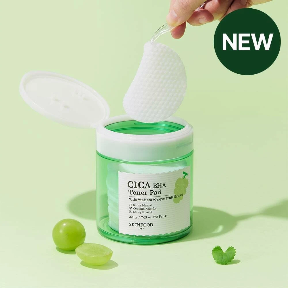 SKINFOOD Shine Muscat Cica BHA Toner Pads